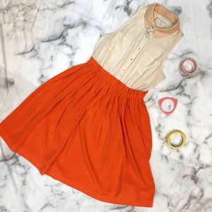 Anthropologie Color Blocked Dress With Removable Collar (4/XS)